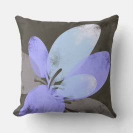 Purple Floral Throw Pillow – Modern Minimal Flower クッション