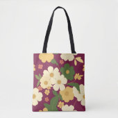 Purple Floral Tote Bag トートバッグ (正面)
