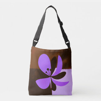 Purple Floral Tote Bag – Bold Modern Flower Design クロスボディバッグ
