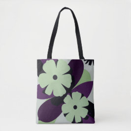Purple Floral Tote Bag – Modern Minimal Design トートバッグ