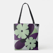 Purple Floral Tote Bag – Modern Minimal Design トートバッグ (裏面)