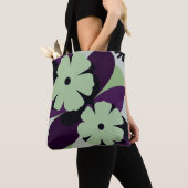 Purple Floral Tote Bag – Modern Minimal Design トートバッグ (クローズアップ)