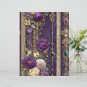 Purple Floral Vintage Junk Journal Scrapbook Paper (スタンド正面)