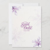 Purple Floral Watercolor Wedding Invitation 招待状 (裏面)