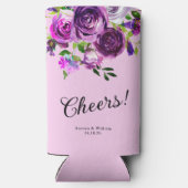 Purple Floral Wedding スリム缶クーラー (裏面)
