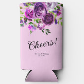 Purple Floral Wedding スリム缶クーラー (正面)