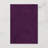 Purple Floral Wedding Details QR code エンクロージャーカード (裏面)