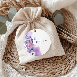 Purple Floral Wedding Favor Tag フェイバータグ