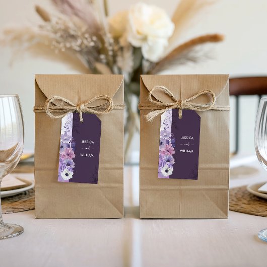 Purple Floral Wedding Gift Tag ギフトタグ