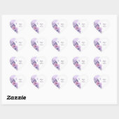 Purple Floral Wedding Heart Sticker ハートシール (シート)