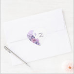 Purple Floral Wedding Heart Sticker ハートシール<br><div class="desc">A romantic purple floral wedding heart sticker featuring soft watercolor flowers in lavender, blush, and white, accented with a delicate butterfly and elegant typography. This heart-shaped sticker is perfect for envelope seals, wedding favors, invitation suites, thank you packaging, and decorative wedding stationery accents. A beautiful choice for couples who want...</div>
