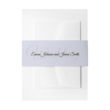 Purple Floral Wedding Invitation Belly Band
