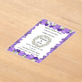 Purple Floral Wedding Invitation – Elegant Garden  アクリル招待状 (レイダウン)