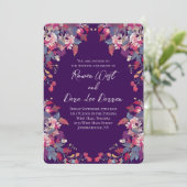 Purple Floral Wedding Invitations Bold Fall 招待状 (スタンド正面)