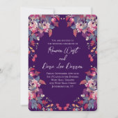 Purple Floral Wedding Invitations Bold Fall 招待状 (正面)