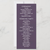 Purple Floral Wedding Program Card (裏面)