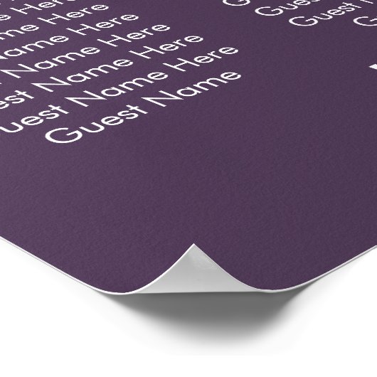 Purple Floral Wedding Seating Chart Poster ポスター (角)