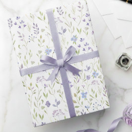 Purple Floral Wrapping Paper ラッピングペーパー