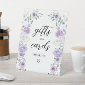 Purple Floral Wreath Wedding Gifts and Cards Sign 台座サイン (インサイチュ)
