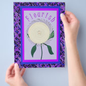 Purple Flourish Flower Bulk Scrapbook Paper Pages チラシ (手)
