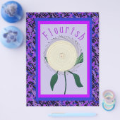 Purple Flourish Flower Bulk Scrapbook Paper Pages チラシ (シングル)