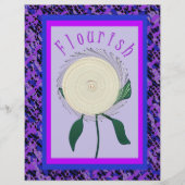 Purple Flourish Flower Scrapbook Paper 2-Sided Pag (正面)