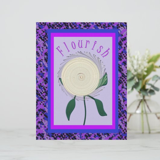 Purple Flourish Flower Scrapbook Paper 2-Sided Pag (スタンド正面)