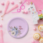 Purple flower ペーパープレート (パーティー)