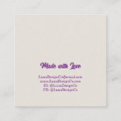 Purple Flower Burst Jewelry Craft Business Card スクエア名刺 (裏面)