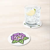 Purple Flower Coaster ラウンドペーパーコースター (インサイチュ)