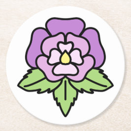 Purple Flower Coaster ラウンドペーパーコースター