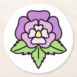 Purple Flower Coaster ラウンドペーパーコースター