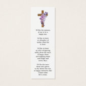 Purple flower Cross Photo Funeral Bookmark (裏面)