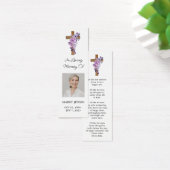 Purple flower Cross Photo Funeral Bookmark (デスク)