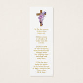Purple flower Cross Photo Funeral Bookmark (裏面)