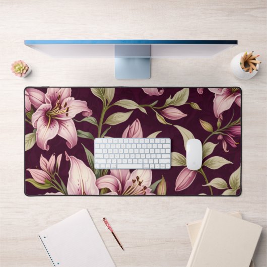 Purple Flower Desk Mat デスクマット (オフィス1)