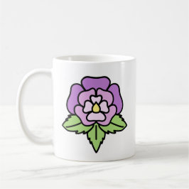 Purple Flower Mug コーヒーマグカップ
