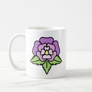 Purple Flower Mug コーヒーマグカップ