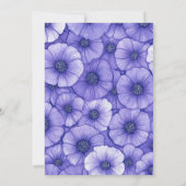 Purple flower pattern border elegant script name ノートカード (裏面)