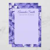Purple flower pattern border elegant script name ノートカード (正面/裏面)