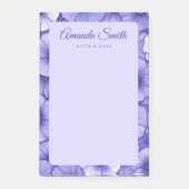Purple flower pattern border elegant script name ポストイット (正面)