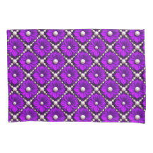 Purple Flower Pattern With Pearl Beads