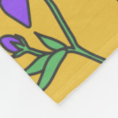 Purple flower stamps フリースブランケット (角)