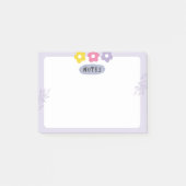 Purple flower sticky notes ポストイット (正面)