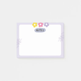 Purple flower sticky notes  ポストイット