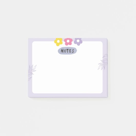 Purple flower sticky notes ポストイット (正面)