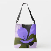 Purple Flower Tote Bag – Modern Abstract Floral De クロスボディバッグ (裏面)