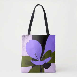 Purple Flower Tote Bag – Modern Abstract Floral De トートバッグ