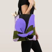 Purple Flower Tote Bag – Modern Abstract Floral De トートバッグ (クローズアップ)