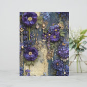 Purple Flower Vintage Junk Journal Scrapbook Paper (スタンド正面)